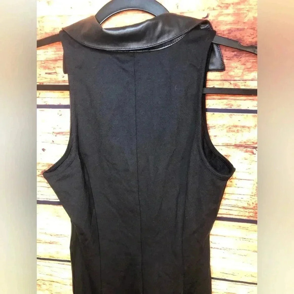 Collared Faux Leather Bodycon - Picture 13 of 15